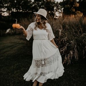 White Boho Lace Dress